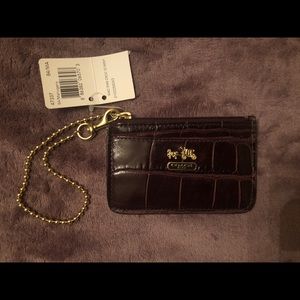 Coach Madison Embossed Croc Leather Mini Wallet
